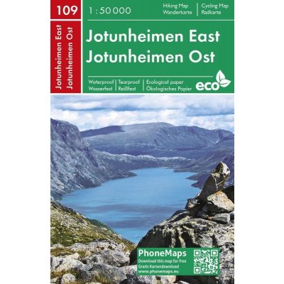 mapa Jotunheimen East 1:50 t. voděodolná – Zboží Dáma
