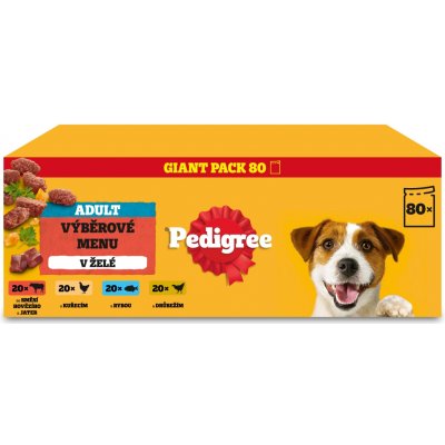 Pedigree smíšený výběr v želé pro dospělé psy 80 x 100 g – Hledejceny.cz