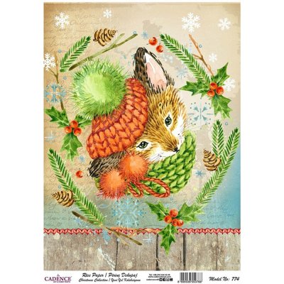 Aladine Rýžový papír A4 Vánoční kolekce liška v čepici – Zboží Mobilmania