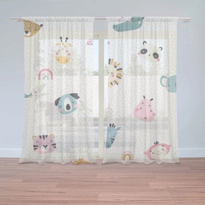 Záclony Hroch, zebra a slunce: 2 ks - 150x250 cm - Sablio – Hledejceny.cz