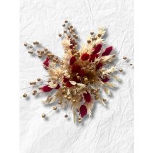 Kovo-deko Sušená kytice červená 40 cm
