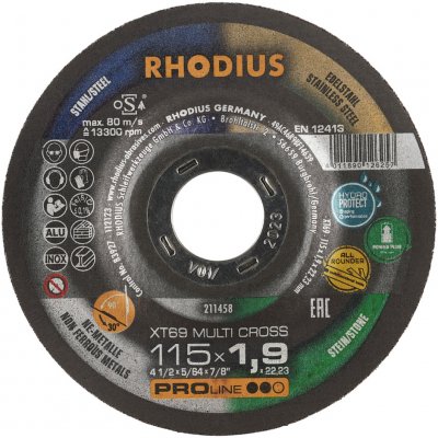 RHODIUS Extra tenký řezný kotouč XTK69 MULTI CROSS 115 x 1,9 x 22,23 TOPline 211458 – Zboží Dáma