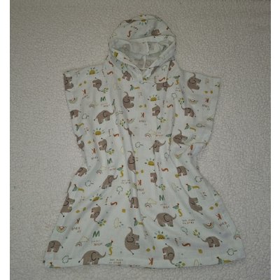 Pro útulný domov Dětské pončo s kapucí Mušelínové sloni s duhou – Zboží Dáma