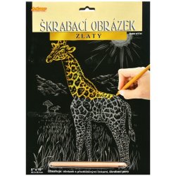 Creatoys Škrabací obrázek zlatý Žirafa