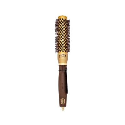 Olivia Garden Expert Blowout Shine Round Brush Wavy Bristles Gold & Brown 25 mm kartáč na vlasy – Zboží Mobilmania