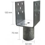 OZY Nástavec na zemní šrouby "U" 90x90x120x52mm – Hledejceny.cz