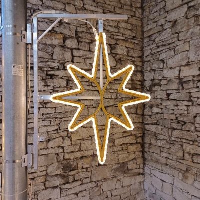 DECOLED 2D LED světelná hvězda na VO, 43 × 55 cm, 3D tisk, teple bílá – Hledejceny.cz