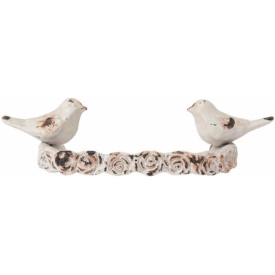Clayre & Eef Vintage ptáčky bílá 13 x 8 x 3 cm – Sleviste.cz