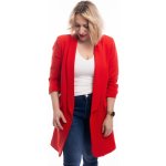 Italy fashion dámské dlouhé sako SCARLET Červená – Zboží Dáma