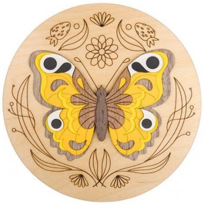 BeWooden Dřevěná dekorace Butterfly Wooden Image – Zbozi.Blesk.cz