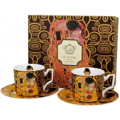 Duo Gifts Přátelská souprava Gustav Klimt Polibek 2x šálek s podšálkem espresso 110 ml