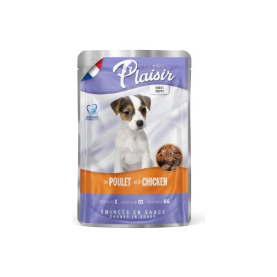 Plaisir Puppy s kuřecím v omáčce 100 g