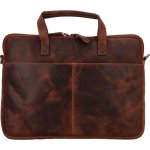 Green Wood kožená pracovní taška hnědá Derris hnědá – Zboží Dáma