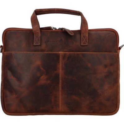 Green Wood kožená pracovní taška hnědá Derris hnědá – Zboží Dáma