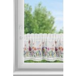 Takoy Záclonka BELLA z etamínu zdobená květinovým potiskem a krajkou 150 x 30 cm-HF-428398 | 150 x 30 cm – Zboží Mobilmania
