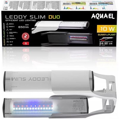 Aquael Leddy Slim Duo Sunny&Plant černý 10 W 24-50 cm – Hledejceny.cz