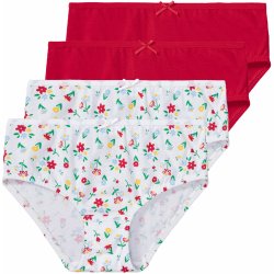Lupilu dívčí kalhotky s BIO bavlnou 4 kusy červená/bílá