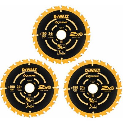 DeWALT DT10399 Sada pilových kotoučů 3ks, 190x30 mm, 24 zubů – Zboží Dáma