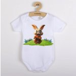 New Baby Originální kojenecké body s krátkým rukávem Králíček Bunny Bílá – Zboží Mobilmania