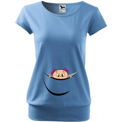 Těhotenské tričko Holčička z bříška světle modrá – Zboží Dáma