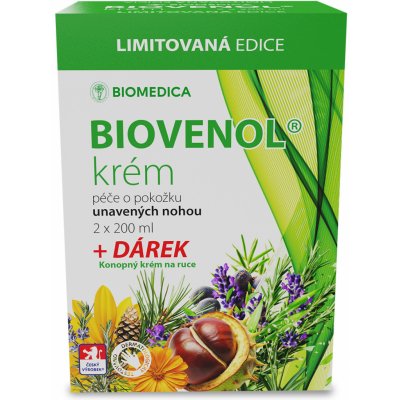 Biomedica Biovenol krém 2x200 ml + konopný krém na ruce 100 ml – Hledejceny.cz