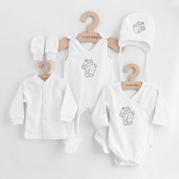 New Baby 5-dílná kojenecká soupravička do porodnice Classic bílá