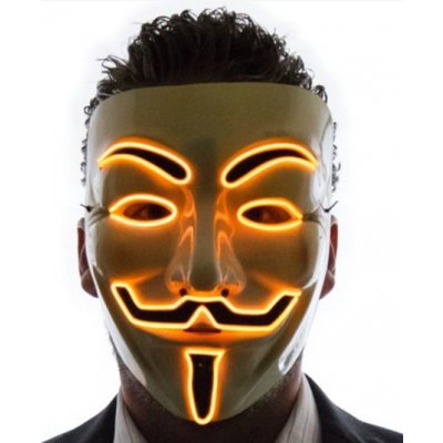Svítící maska Anonymous Vendeta | Žlutá – Hledejceny.cz