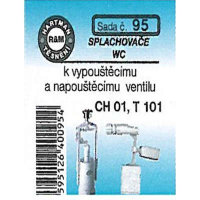 HARTMAN těsnění splachovače WC k vypouštěcímu ventilu a napouštěcímu ventilu, sada č. 95 – Sleviste.cz