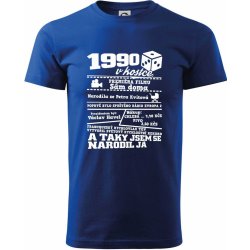 1990 v kostce klasické pánské triko královská modrá