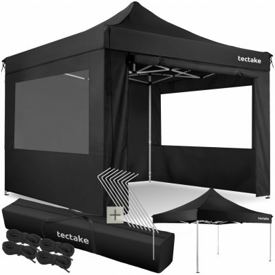 tectake 403154 Skládací pavilon Olivia 3x3 m se 4 bočnicemi černá hliník – Sleviste.cz