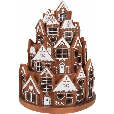 Svítící perníková věž z chaloupek Gingerbread House - Ø 21 * 26 cm/ 3*AAA - Clayre & Eef – Hledejceny.cz