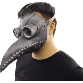 Korbi Latexová maska morového lékaře šedá pták