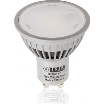 TESLA LED žárovka GU10 7W 230V 500lm 100° 25 000hod 3000K Teplá bílá CRIRa≥80