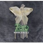 Vonička (vývazek) svatební - krémová s perlovým květem – Zboží Dáma