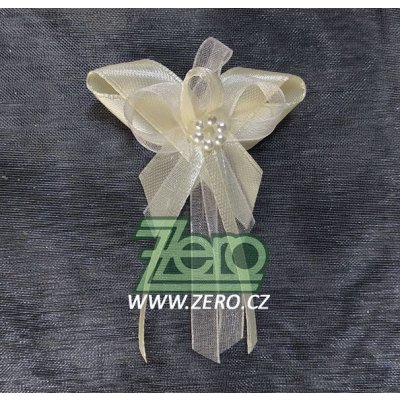 Vonička (vývazek) svatební - krémová s perlovým květem – Zboží Dáma