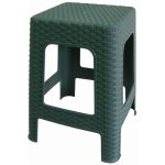Mega Plast, Taburet polyratan, 45 x 35,5 x 35,5 cm, tmavě zelený – Hledejceny.cz