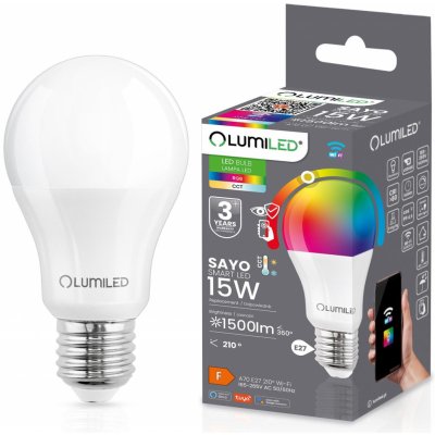 Lumiled Chytrá LED žárovka E27 A70 15W = 100W 1500lm RGB CCT + BÍLÁ WIFI TUYA SMART