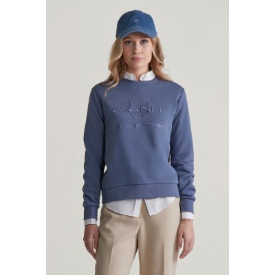 Gant REG TONAL SHIELD C-NECK SWEAT modrá – Zboží Dáma