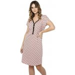 Italian Fashion těhotenská bavlněná noční košile Buscato krátká růžovočerná – Zboží Dáma