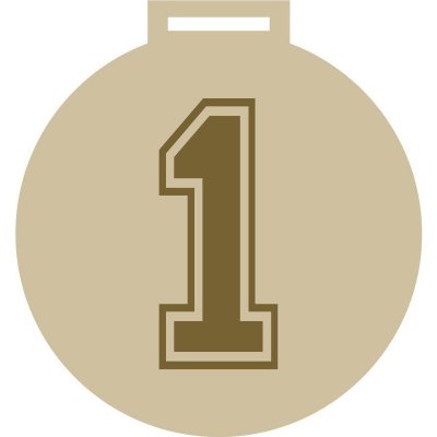 Medaile na krk s gravírovaným číslem 1