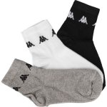 Kappa ZORAZ 3PACK ponožky Černá Bílá Šedá – Zboží Dáma