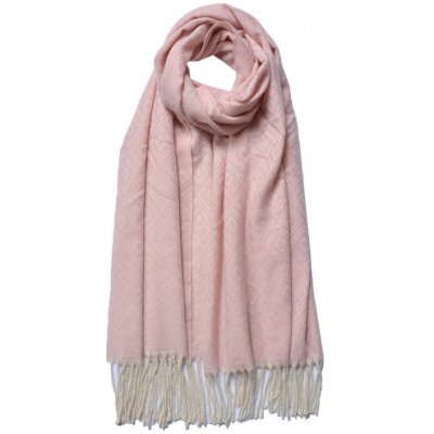 Dámská růžová zimní šála s geometrickým vzorem – Zboží Dáma