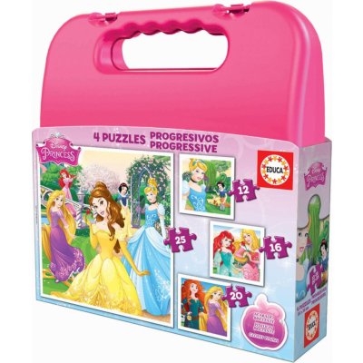 Educa 16508 progressive 4 Cases Disney Princess 25 20 16 12 dílků – Zbozi.Blesk.cz