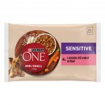 Purina one Adult Mini Sensitive Losos ve šťávě 4 x 85 g – Sleviste.cz