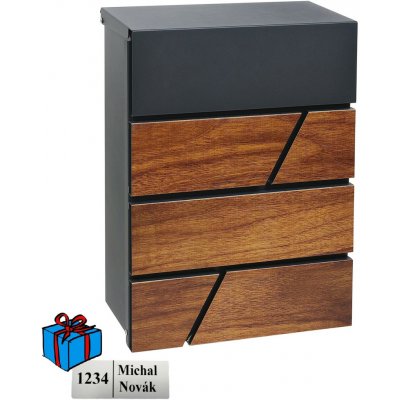 BK.524.WO.AM poštovní schránka antracit + dřevo Antracit + dřevo Ano – Hledejceny.cz