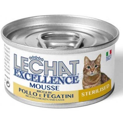 Monge Lechat Excellence MOUSSE Pěna s kuřecím masem a játry pro sterilizované kočky 85 g – Zboží Mobilmania