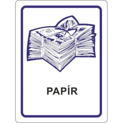 PAPÍR - Nádoba na tříděný odpad - Samolepka na popelnice – Sleviste.cz