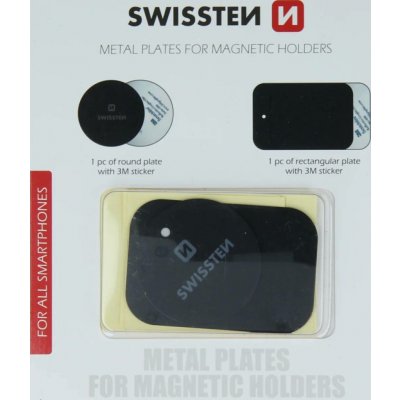 Pouzdro SWISSTEN set kovových štítků k magnetickým držákům, černé – Sleviste.cz