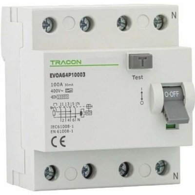 Tracon 4 pól, 100A, 30mA EVOAG4P10003 – Zboží Mobilmania