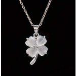 Steel Jewelry set náhrdelník a náušnice čtyřlístek s krystalkem z chirurgické oceli SET171029 – Zboží Dáma